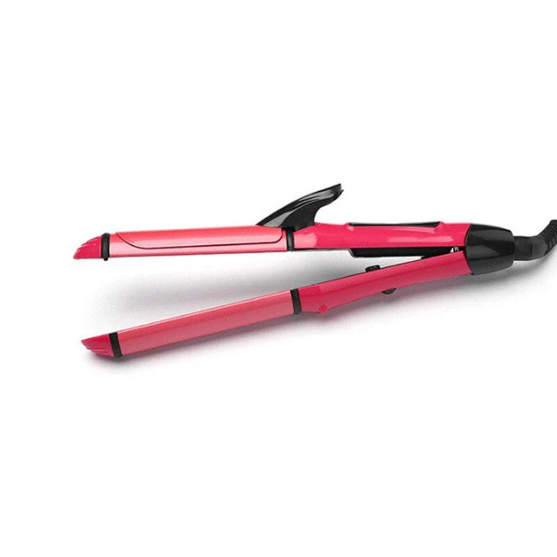 Nova 2-in-1 Hair Straightener & Curler | Model NH-2009, Quick Heat-Up Ceramic Plates for Smooth Straightening & Effortless Curls, Portable Dual-Use Styling Tool for All Hair Types