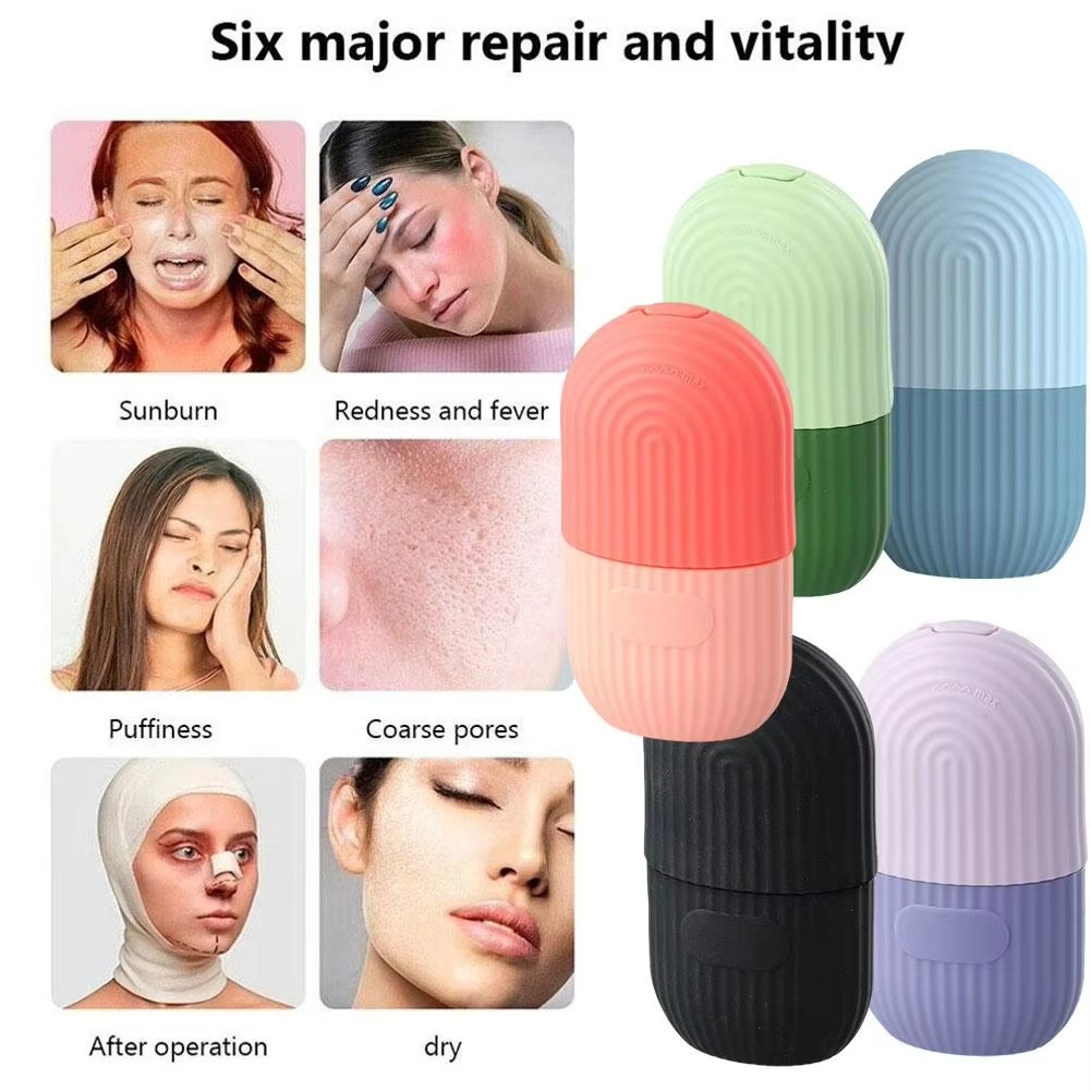 Ice Roller Facial Massager | Silicone Cleansing Ice Lattice | Ice Cube Roller with Scrub