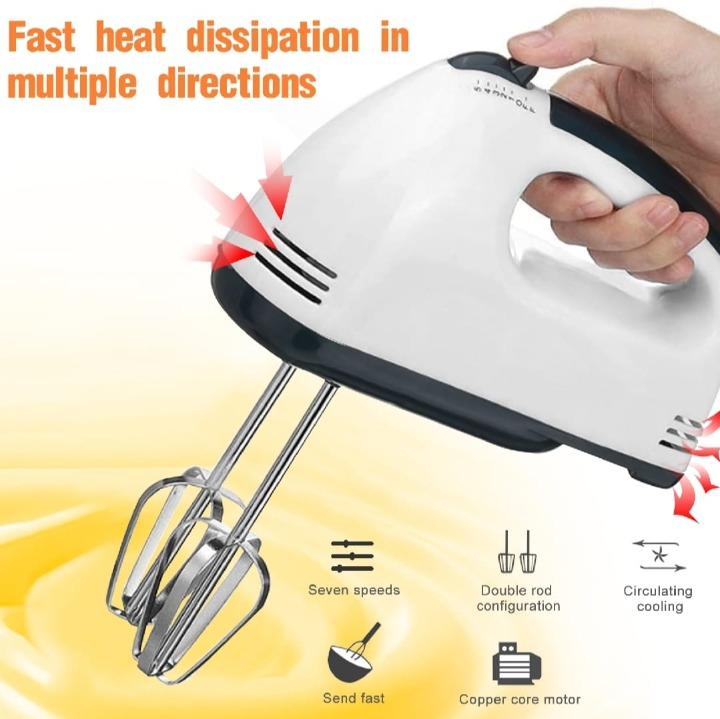 Electric Hand Mixer Beater Machine for Cake, Eggs & Baking | Handheld Egg Beater, Cake Mixer & Small Electric Mixer