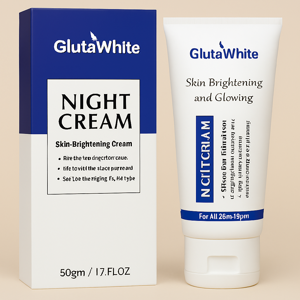 Gluta White Night Cream | Advanced Skin Brightening, Nourishing & Anti-Aging Formula (50ml)