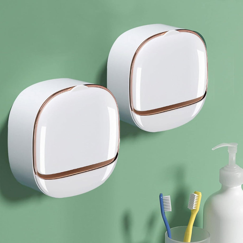Luxury Soap Holder With Drain Tray, Wall Mounted Soap Case Box Designed To Keep Your Soap Bars Dry And Long Lasting